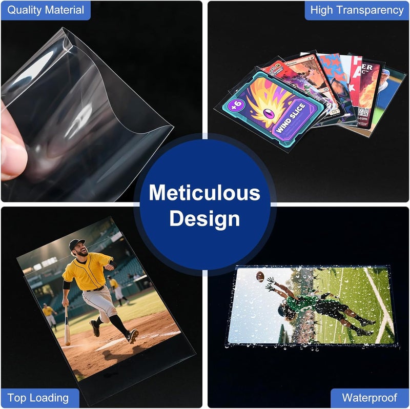 WITHYU 400 Pcs Soft Trading Card Sleeves, Top Loading Penny Card Sleeves for Standard Cards 2.5" X 3.5"，Ultra-Clear Card Protector for Game Cards, Baseball,Sports Cards,Mini Photos - Image 5